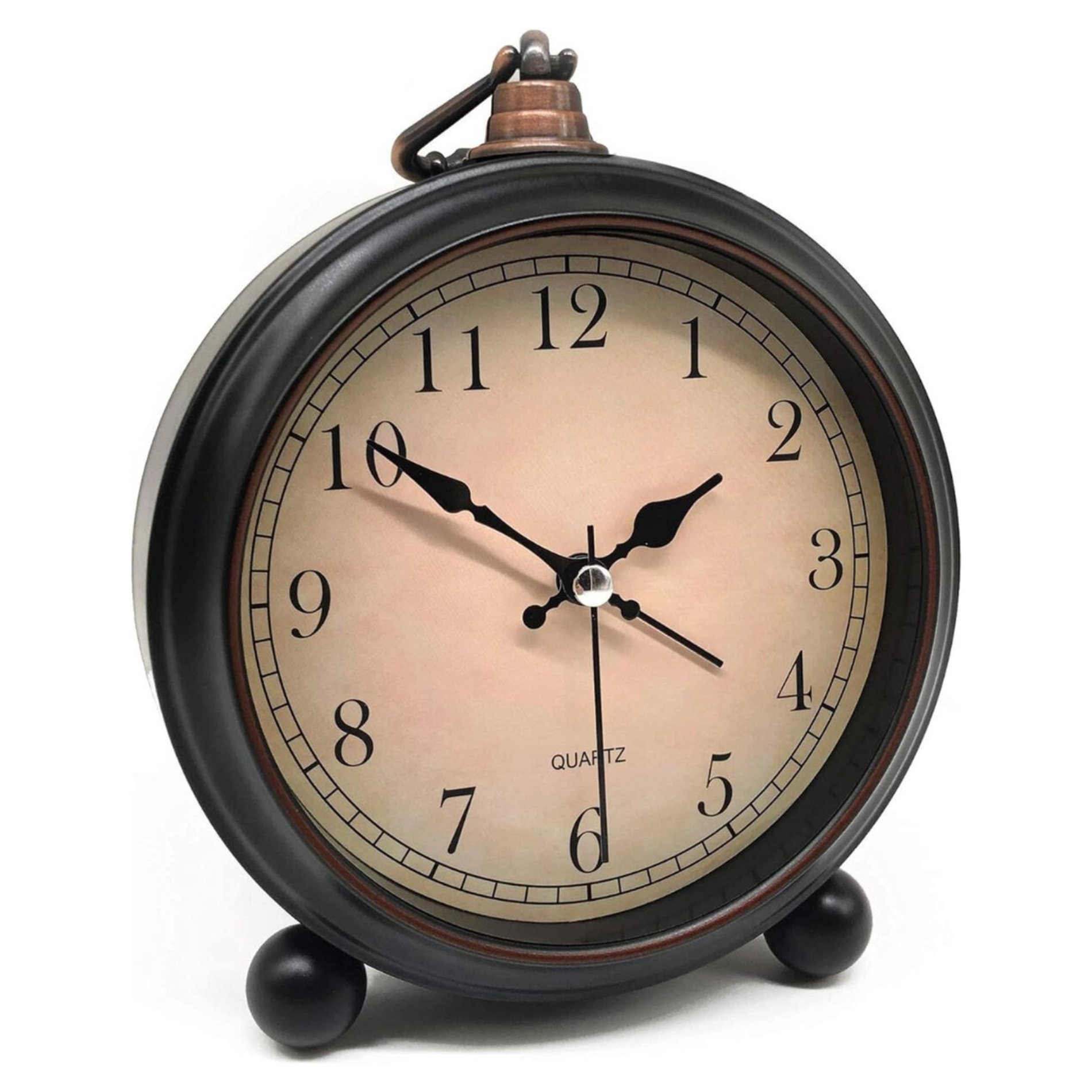 Retro Analog Alarm Clock Black