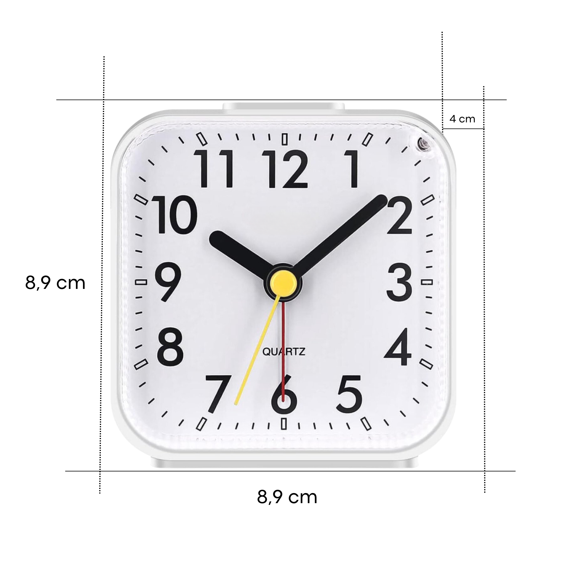 Analogue Alarm Clock Square White