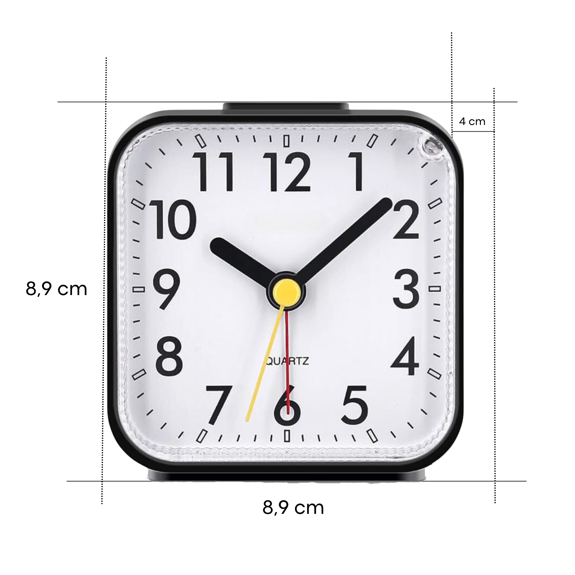 Analogue Alarm Clock Square Black