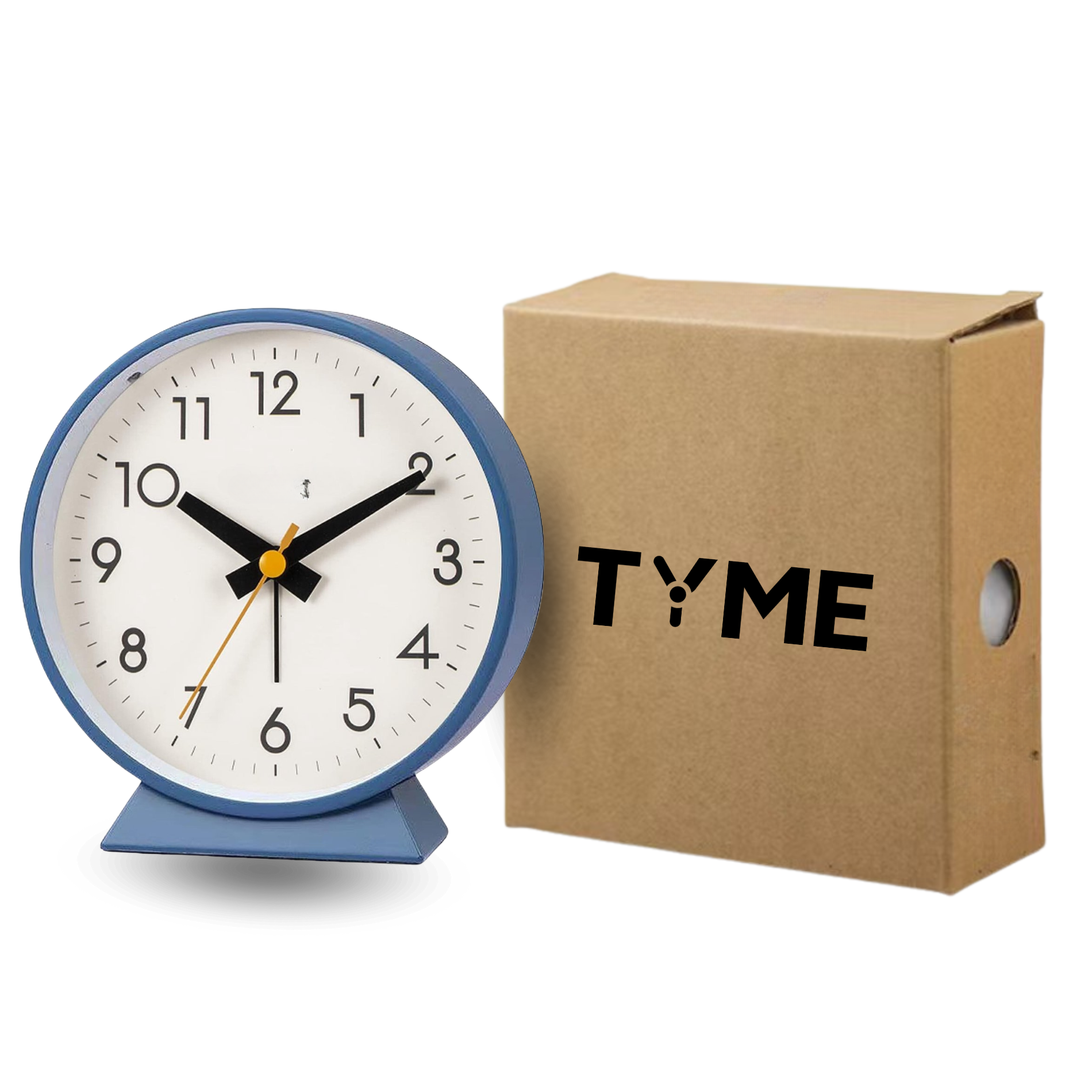 Runder analoger Wecker Blau