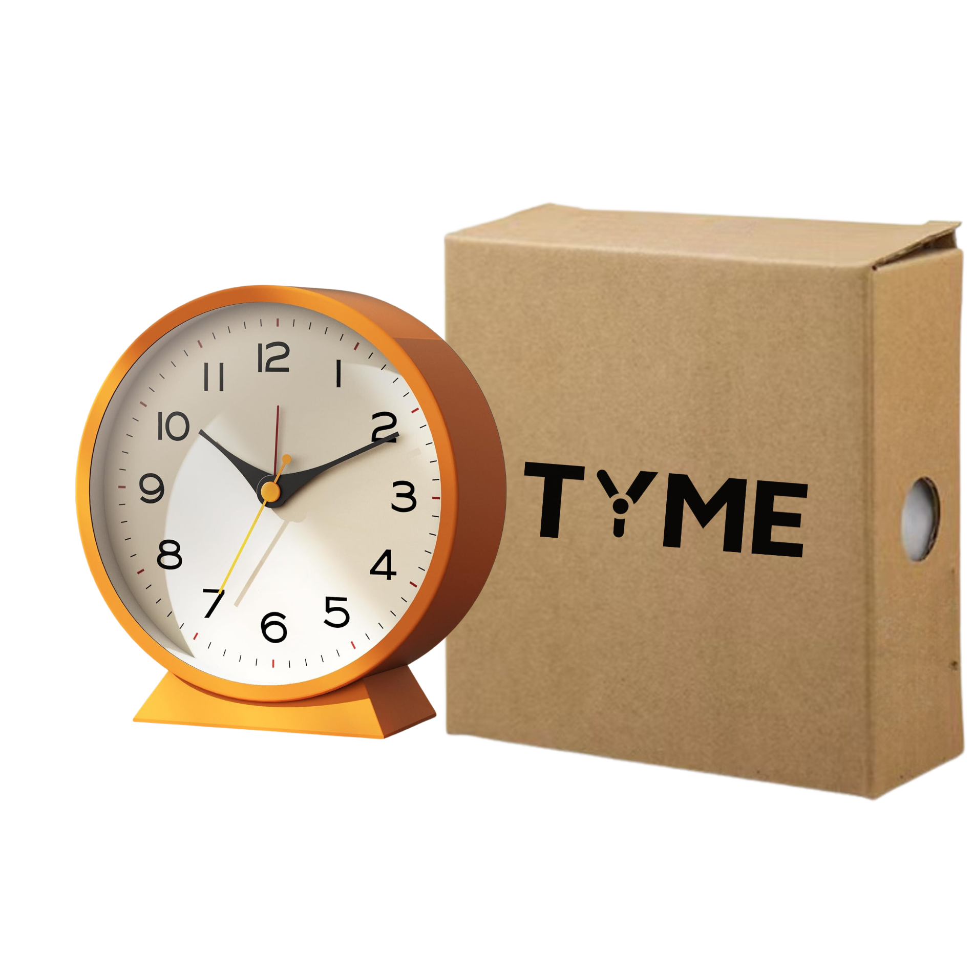 Round Analog Alarm Clock Orange