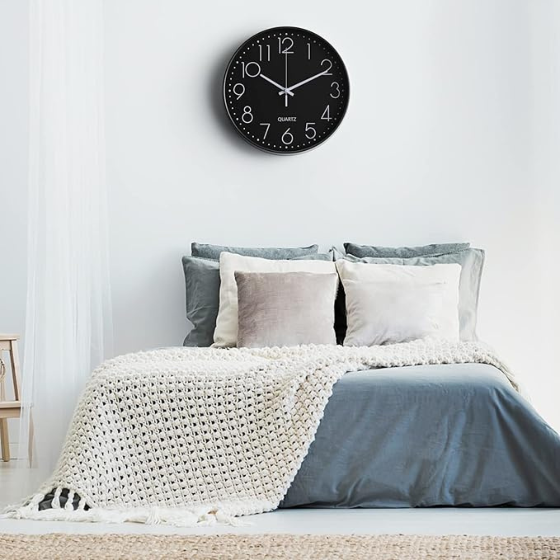 Wandklok 30cm Zwart Wit