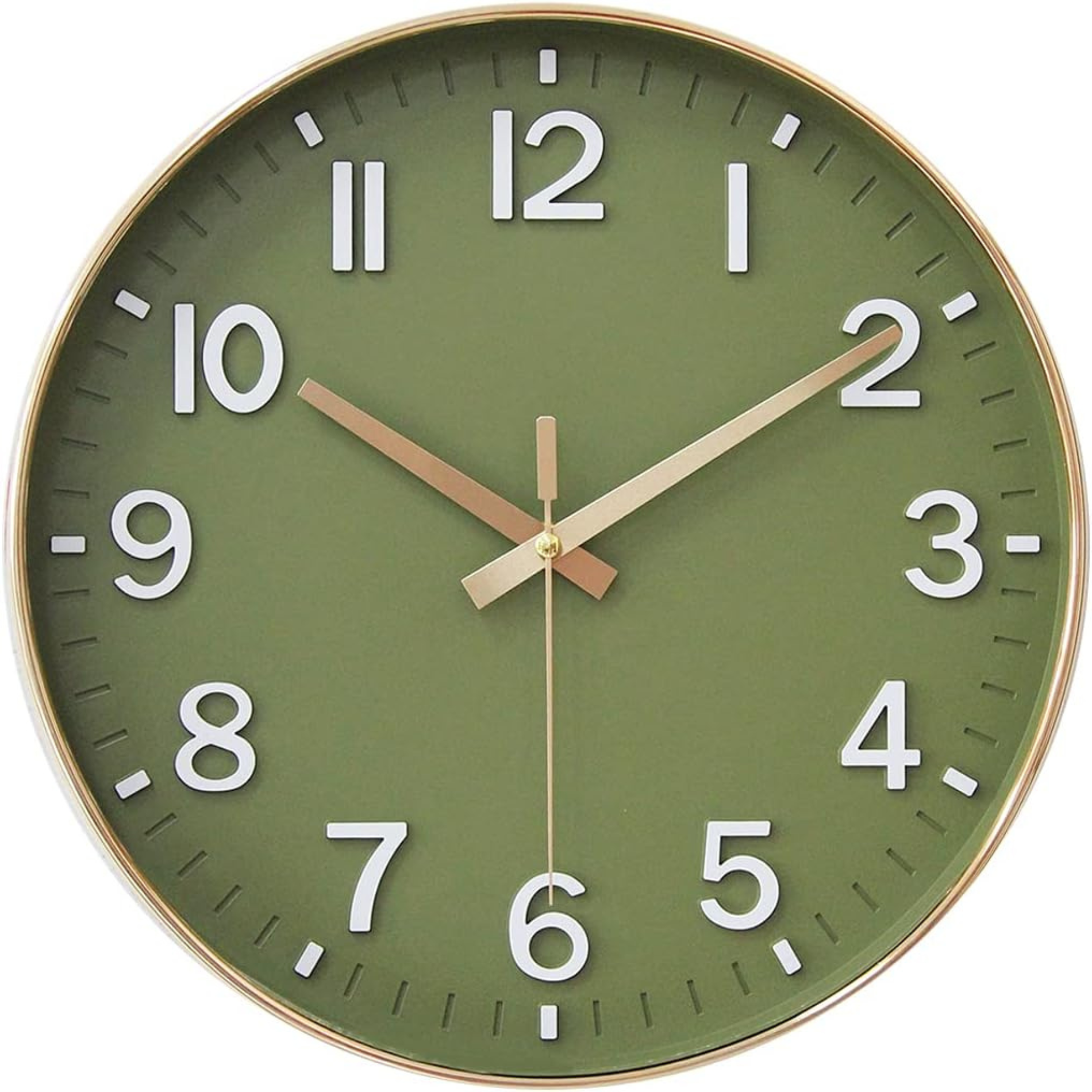 Wandklok 40cm Groen Goud