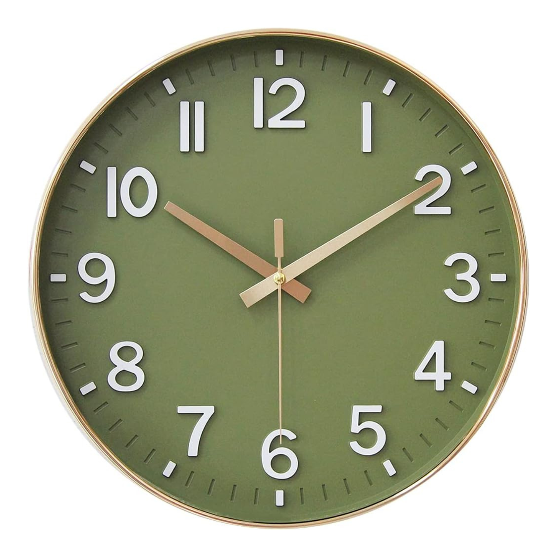 Wandklok 30cm Groen Goud