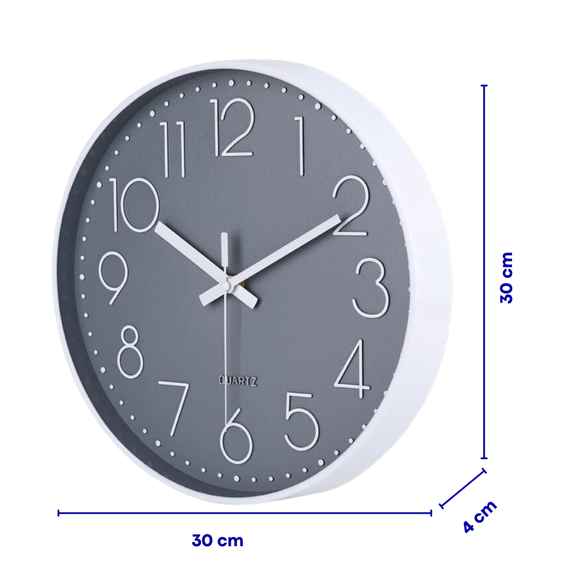 Wanduhr 30cm Grau