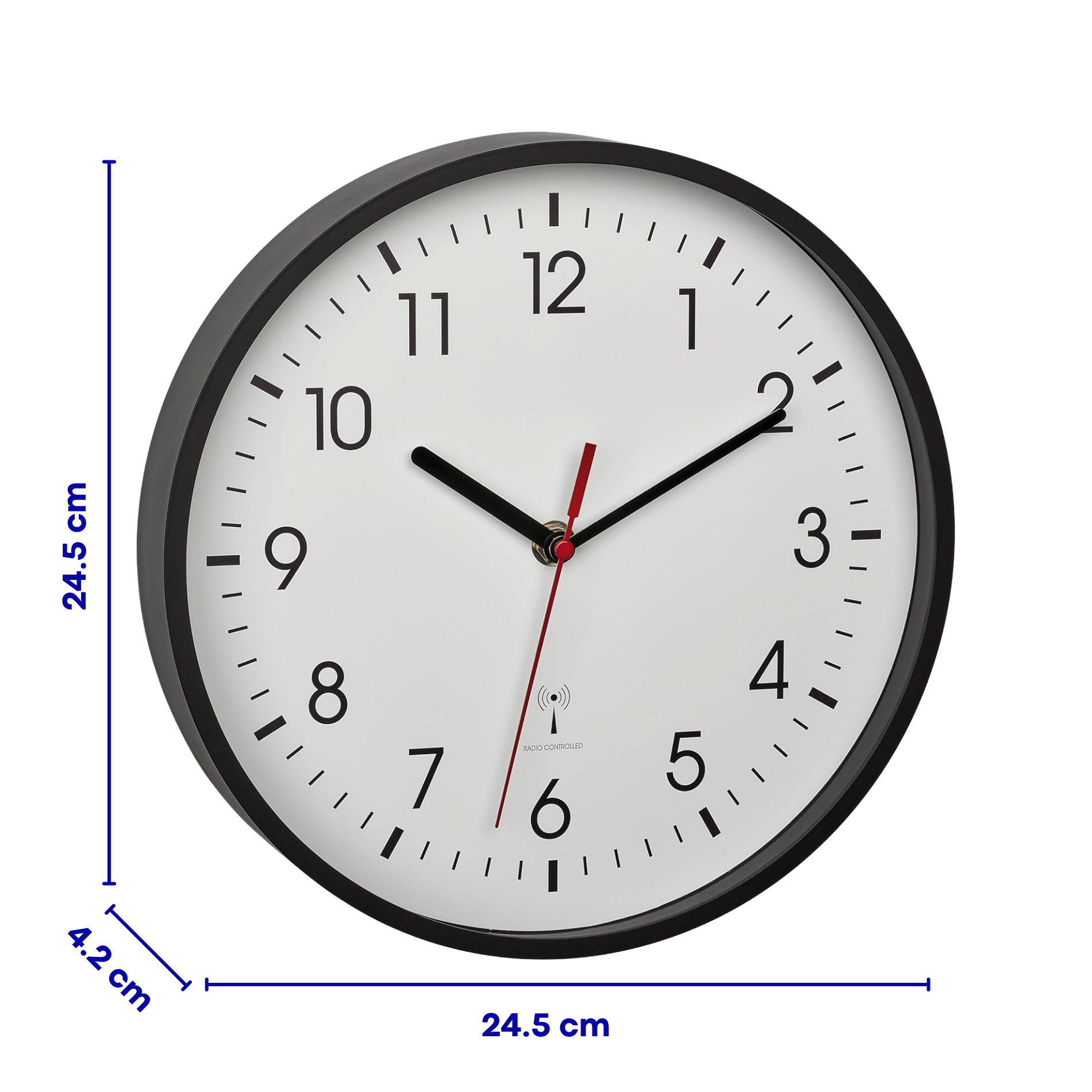 Wandklok 24.5 cm Radiogestuurd