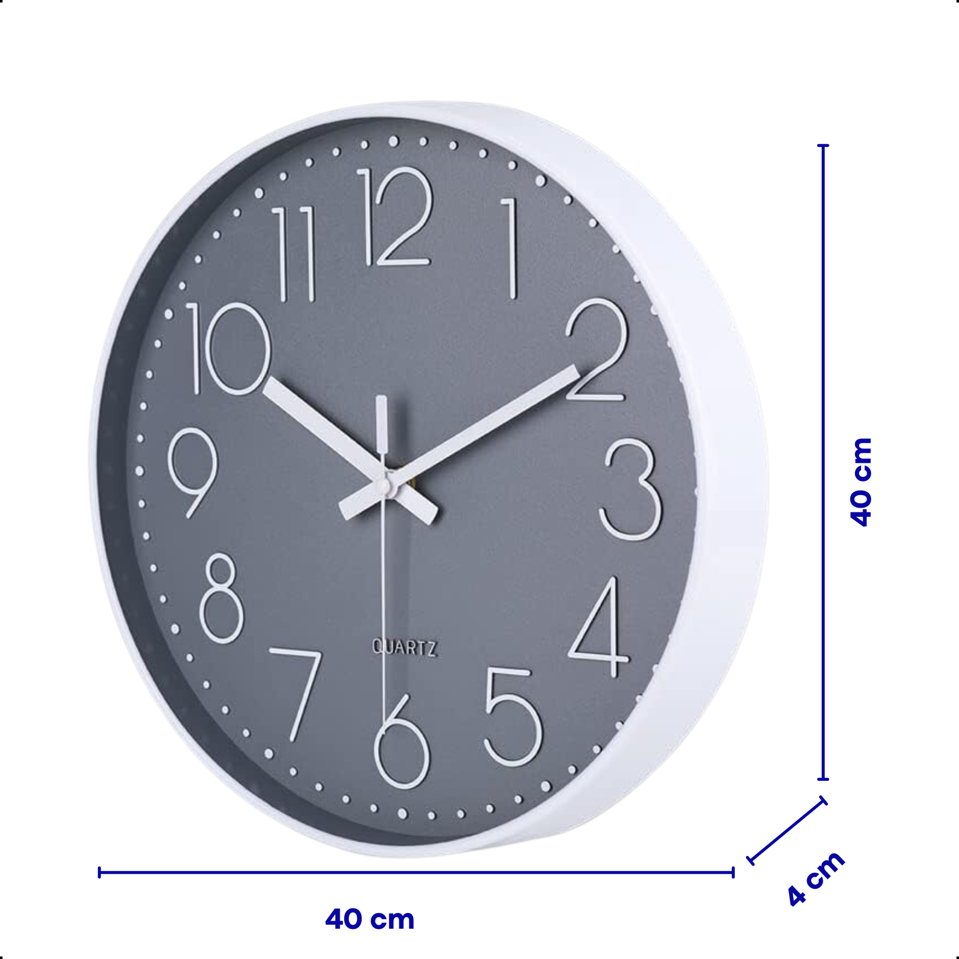 Wandklok 40cm Grijs