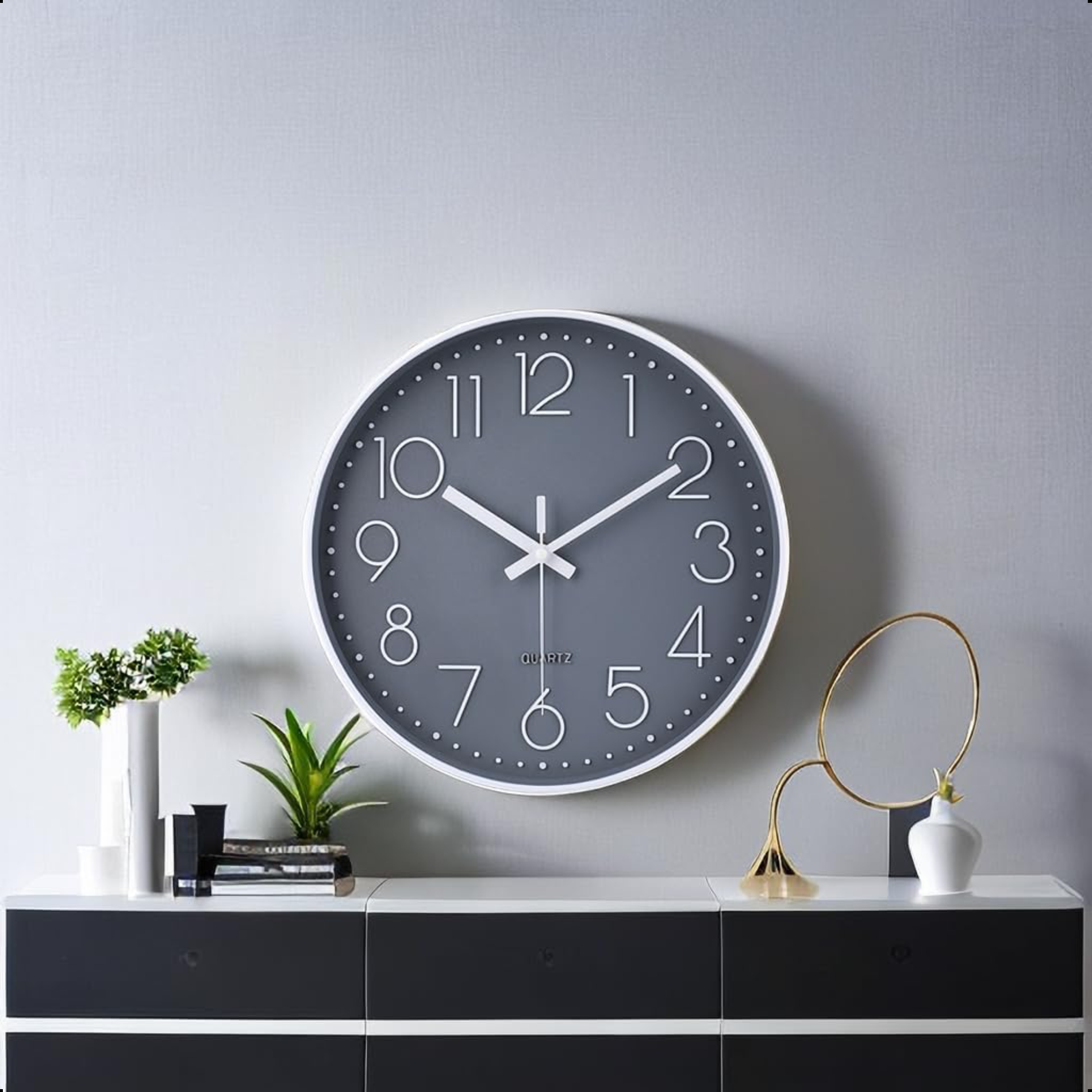 Wandklok 40cm Grijs