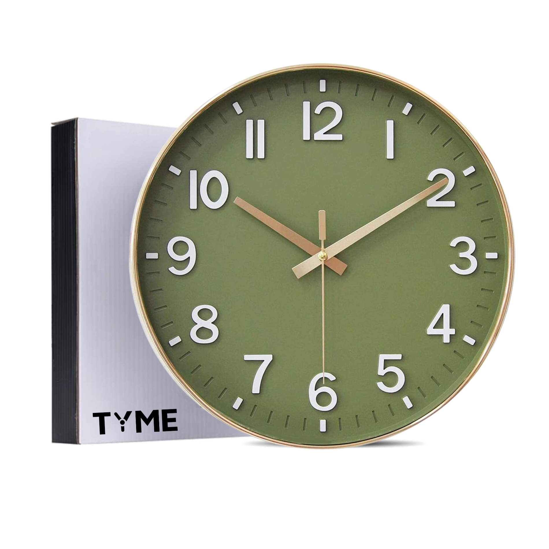 Wandklok 40cm Groen Goud