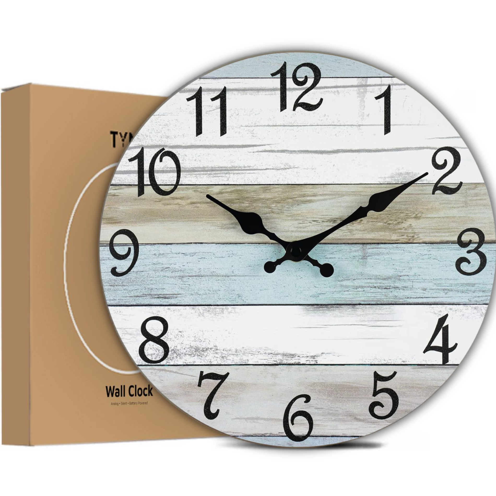 Wandklok 24.5cm Wit Blauw Crème